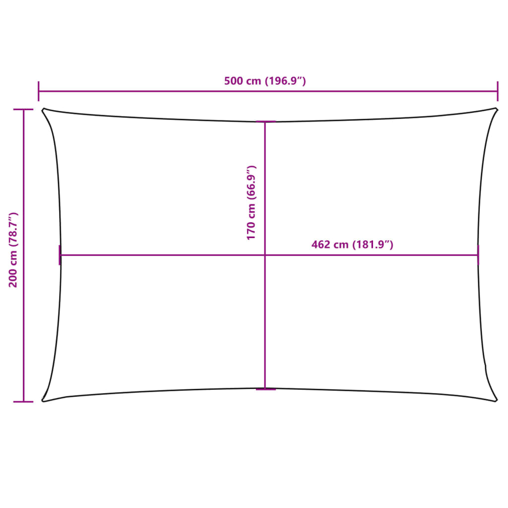 Sonnensegel Oxford-Gewebe Rechteckig 2x5 m Orange