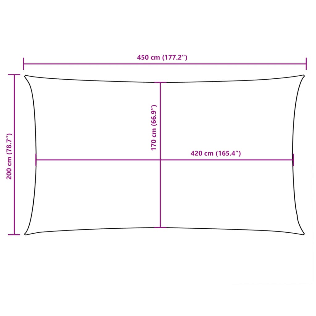 Sonnensegel Oxford-Gewebe Rechteckig 2x4,5 m Schwarz