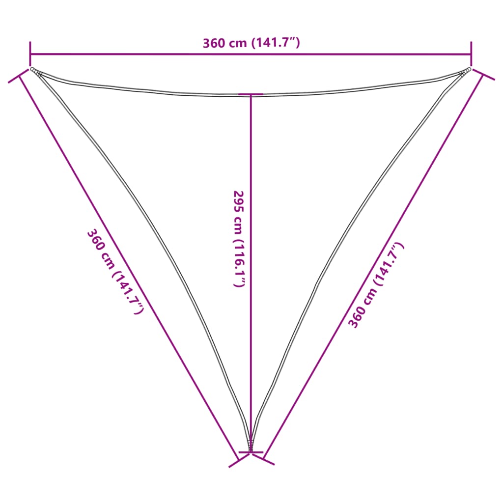 Sonnensegel Oxford-Gewebe Dreieckig 3,6x3,6x3,6 m Braun