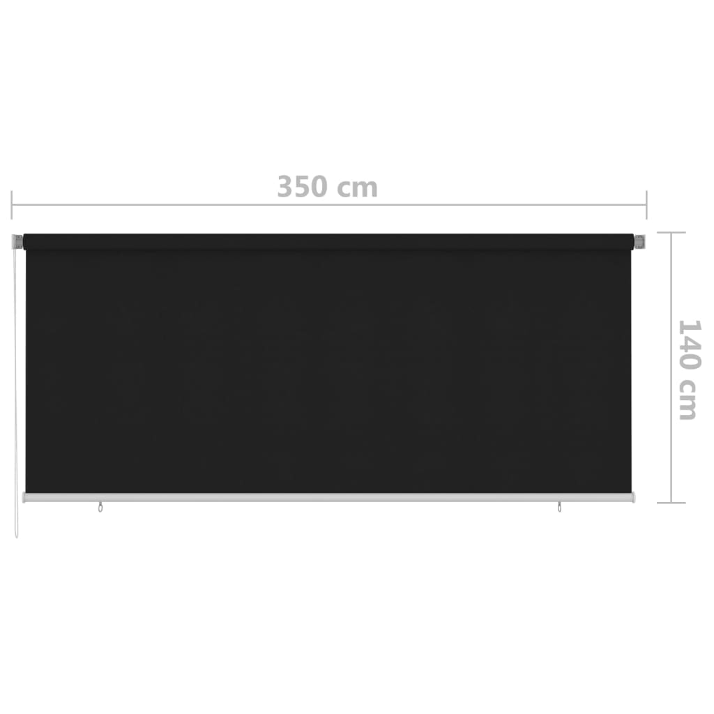 Außenrollo 350x140 cm Schwarz