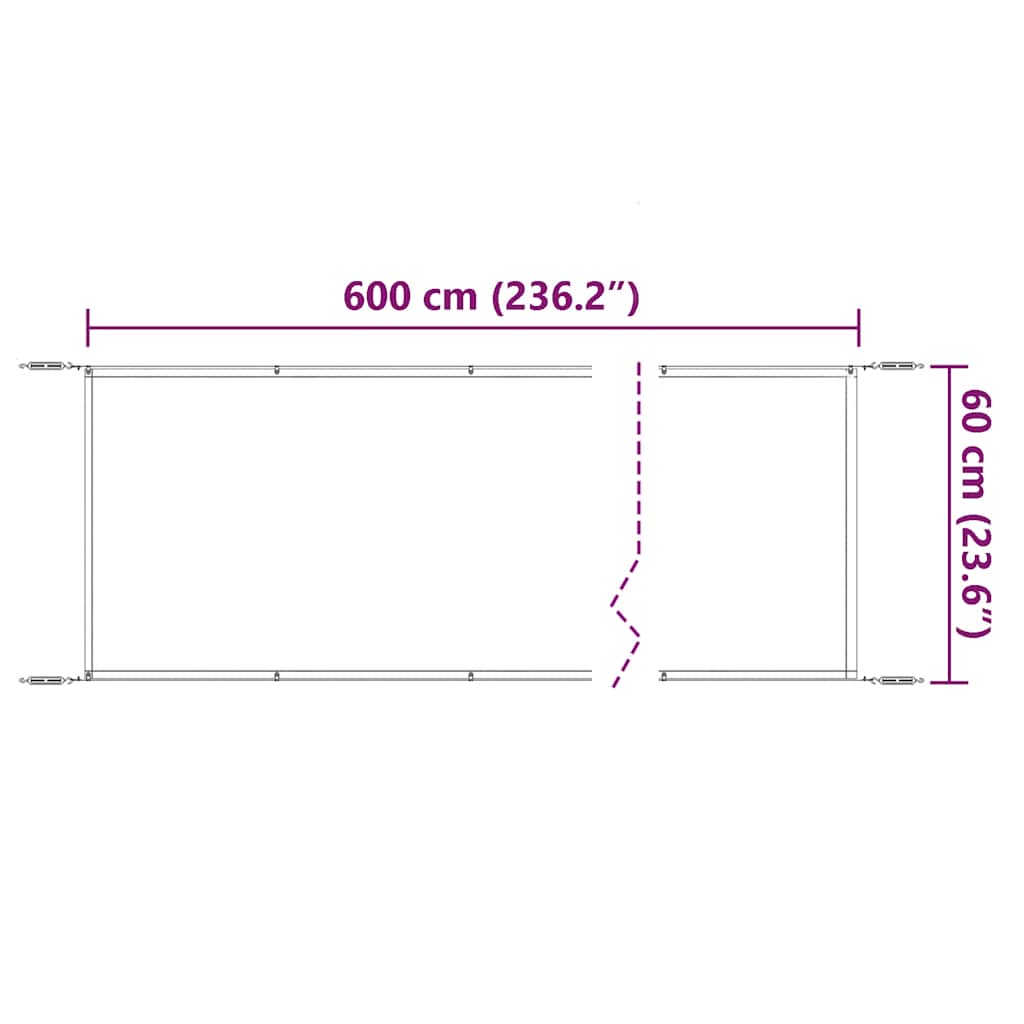 Senkrechtmarkise Beige 60x600 cm Oxford-Gewebe