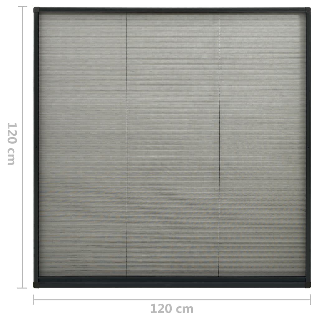 Insect Screen Pleat for Windows Aluminum Anthracite 120x120 cm