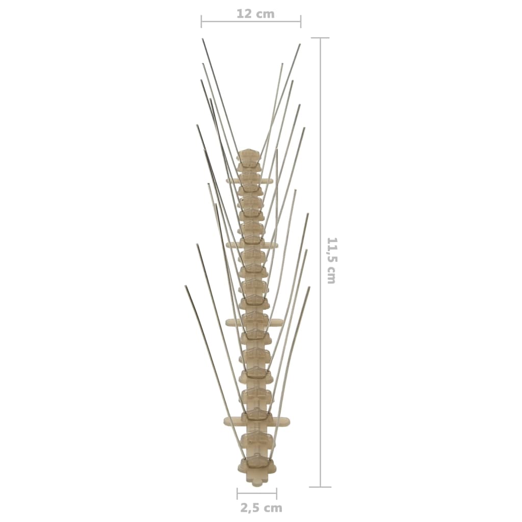 20-tlg. Vogelabwehr-Spikes-Set 10 m Kunststoff 2-reihig