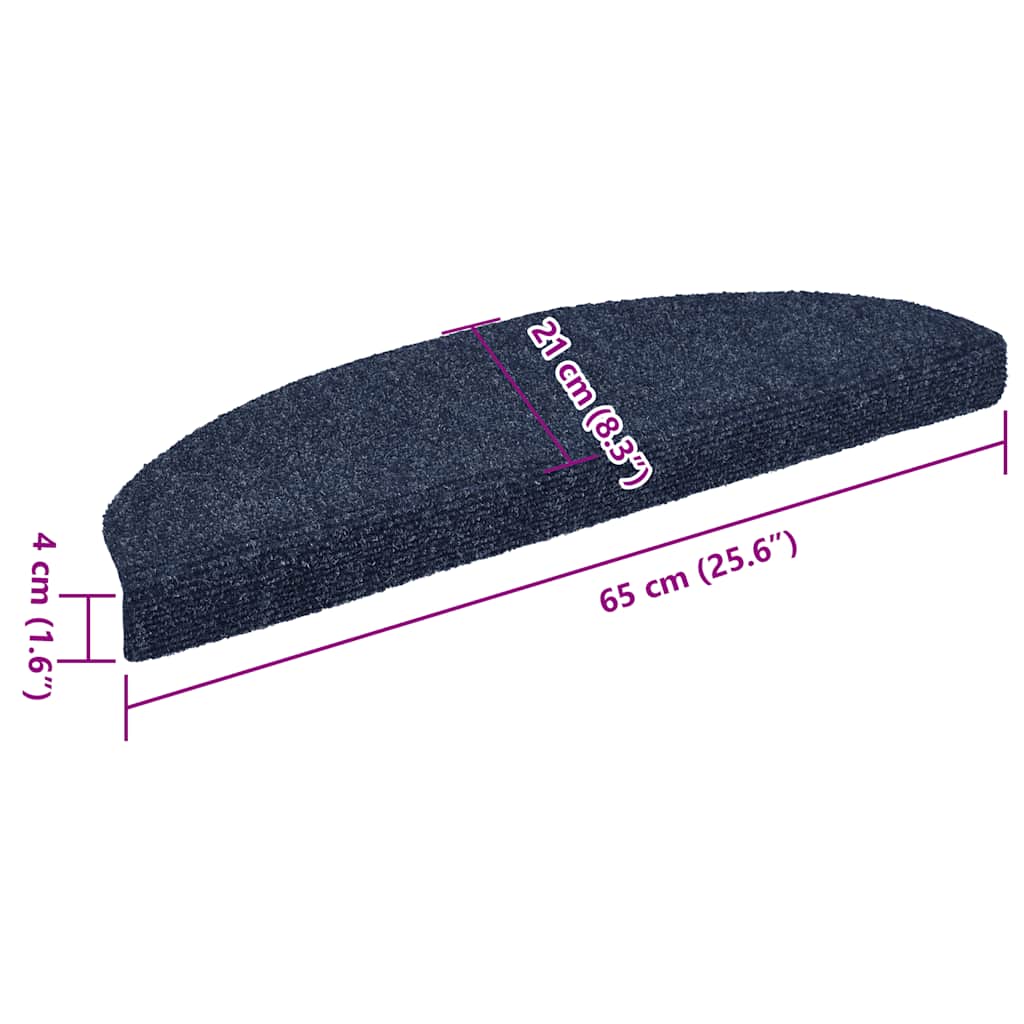 Stufenmatten Selbstklebend 10 Stk. 65x21x4 cm Blau Halbrund Groß