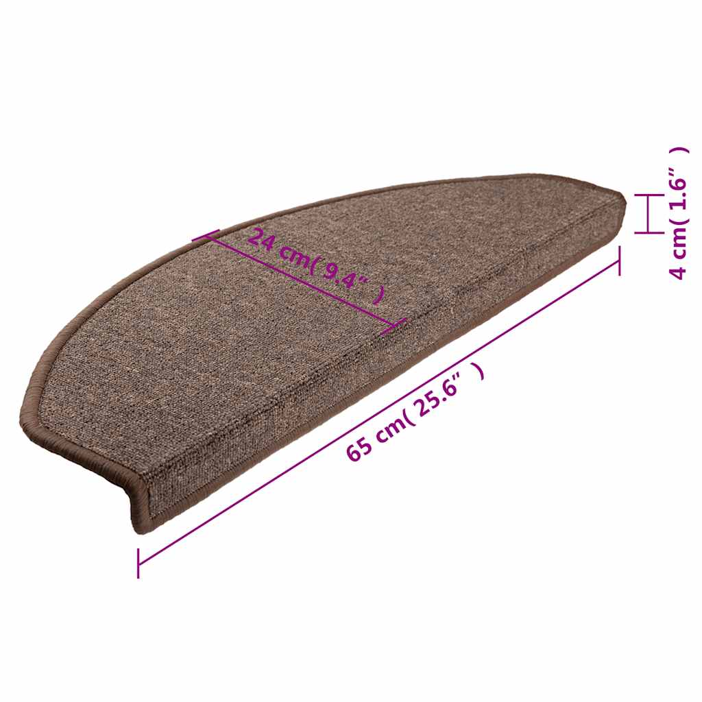 Marches d'escalier 10 pcs 65x24x4 cm Marron café Semi-circulaire Grande