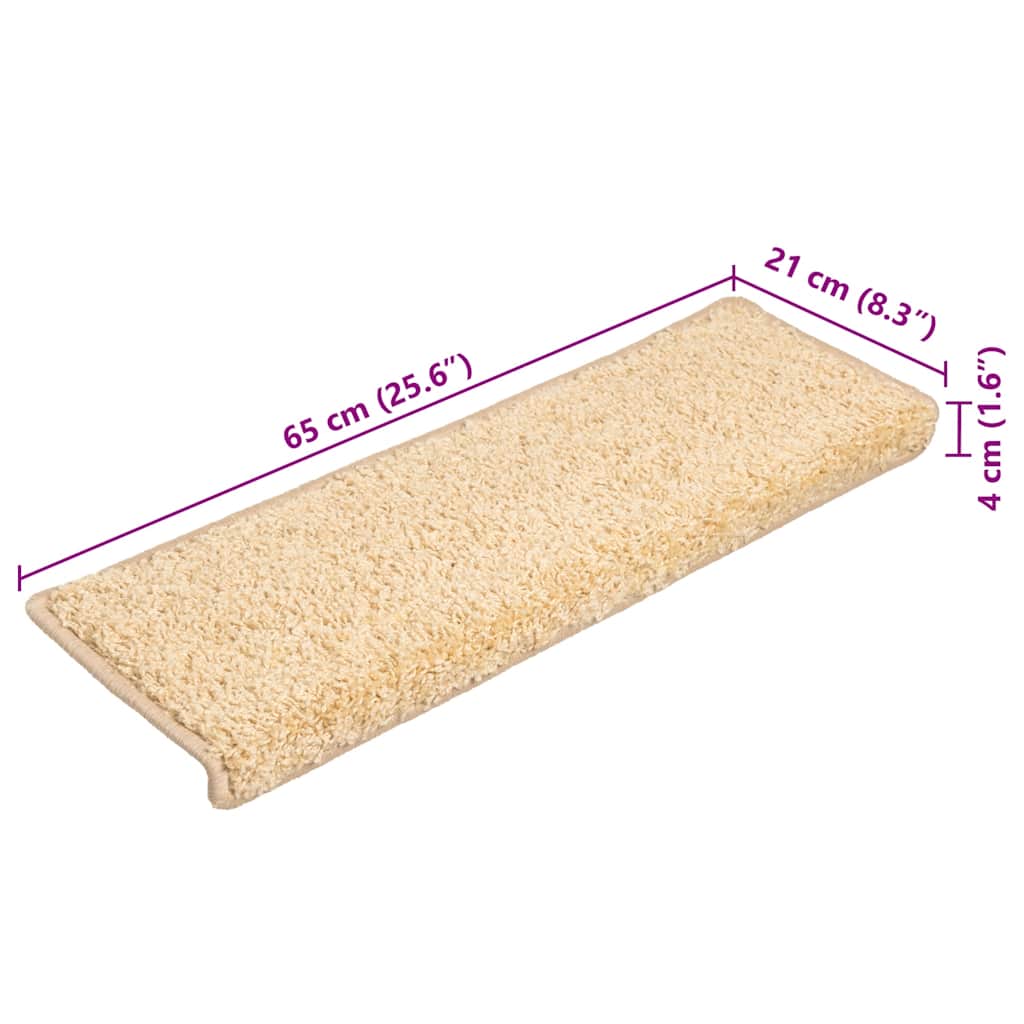 Marches d'escalier 10 pcs. 65x21x4 cm Crème Bord Rectangulaire