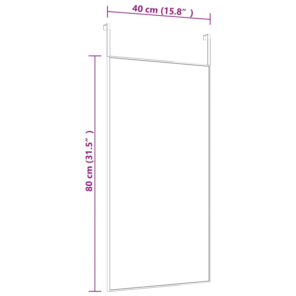 Türspiegel Golden 40x80 cm Glas und Aluminium