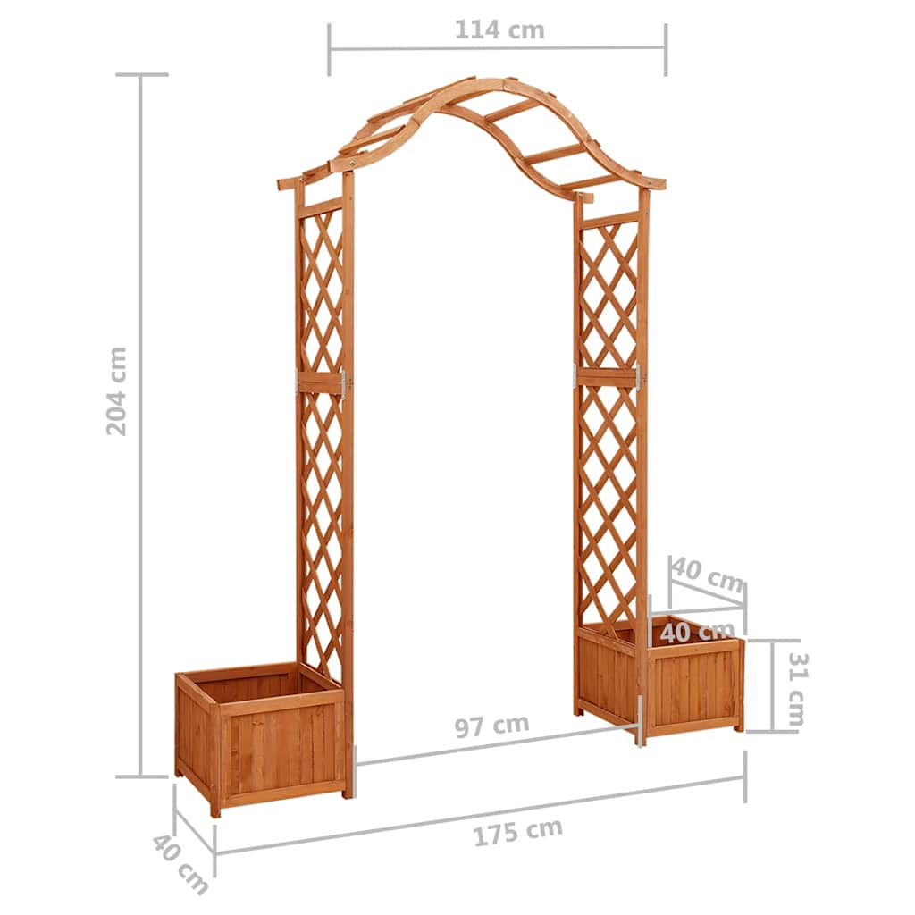 Garten-Pergola mit Blumenkasten Massivholz Tanne
