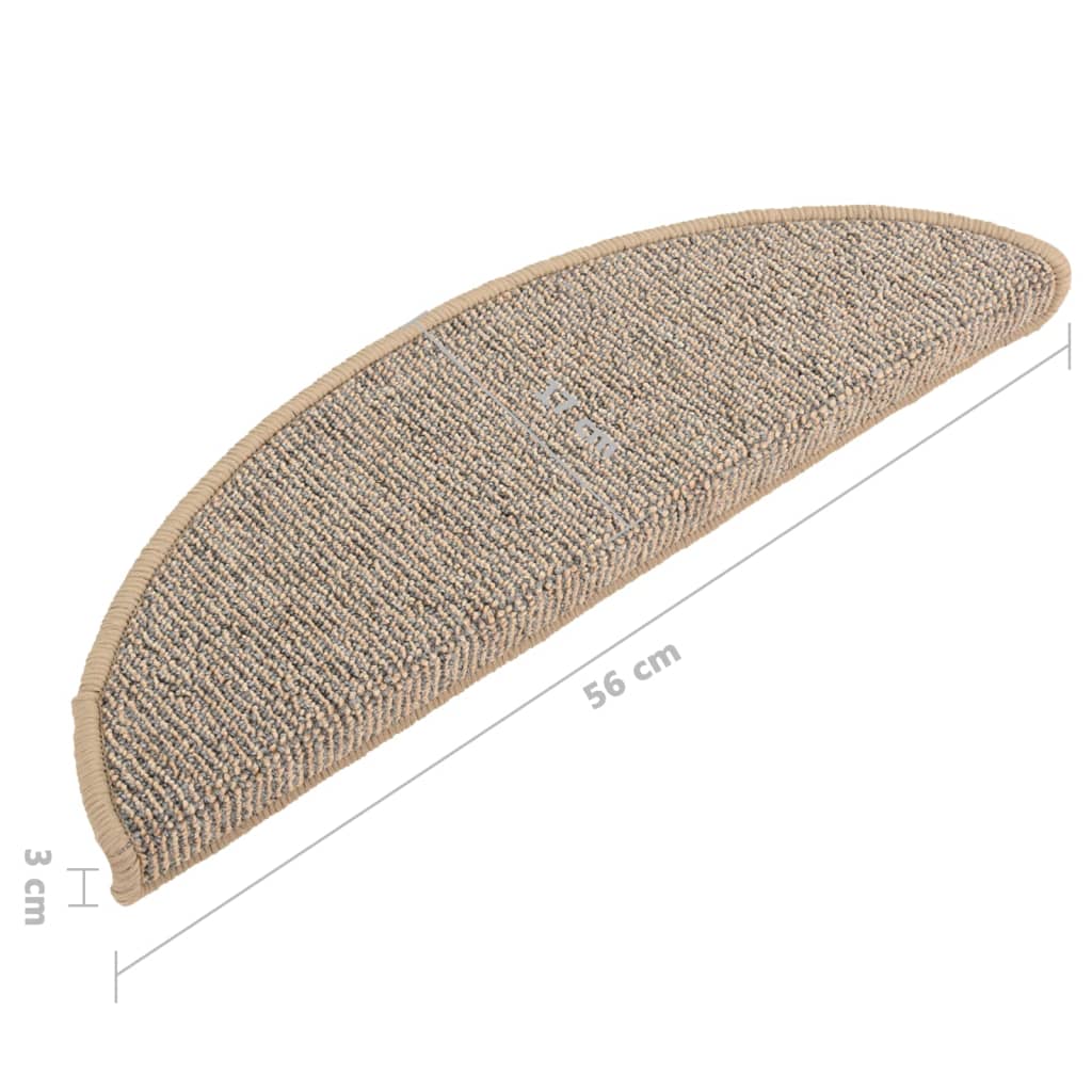 Tapis de marchettes 15 pièces 56x17x3 cm Marron Semi-circulaire