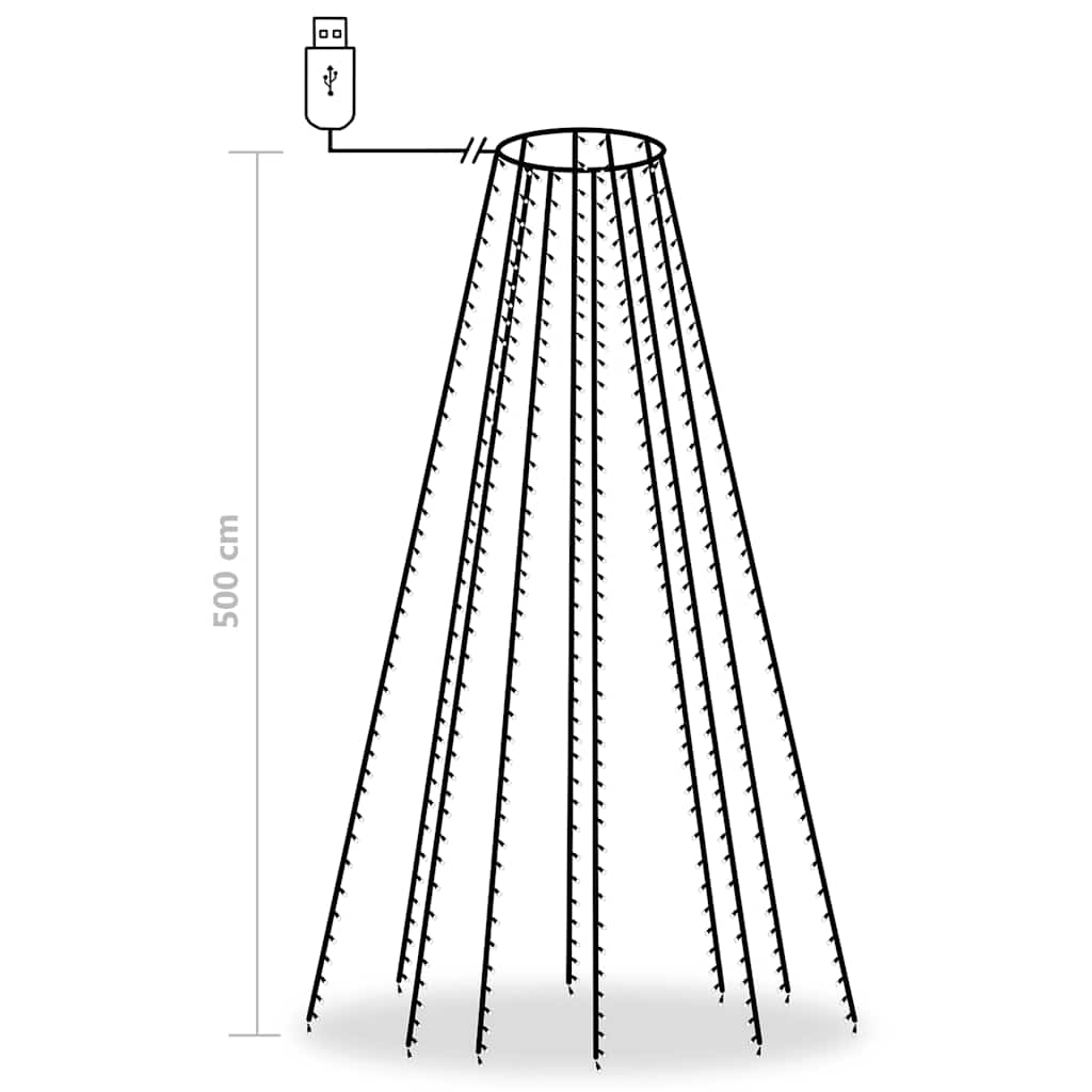 Guirlande de Noël 500 LED bleues 500 cm