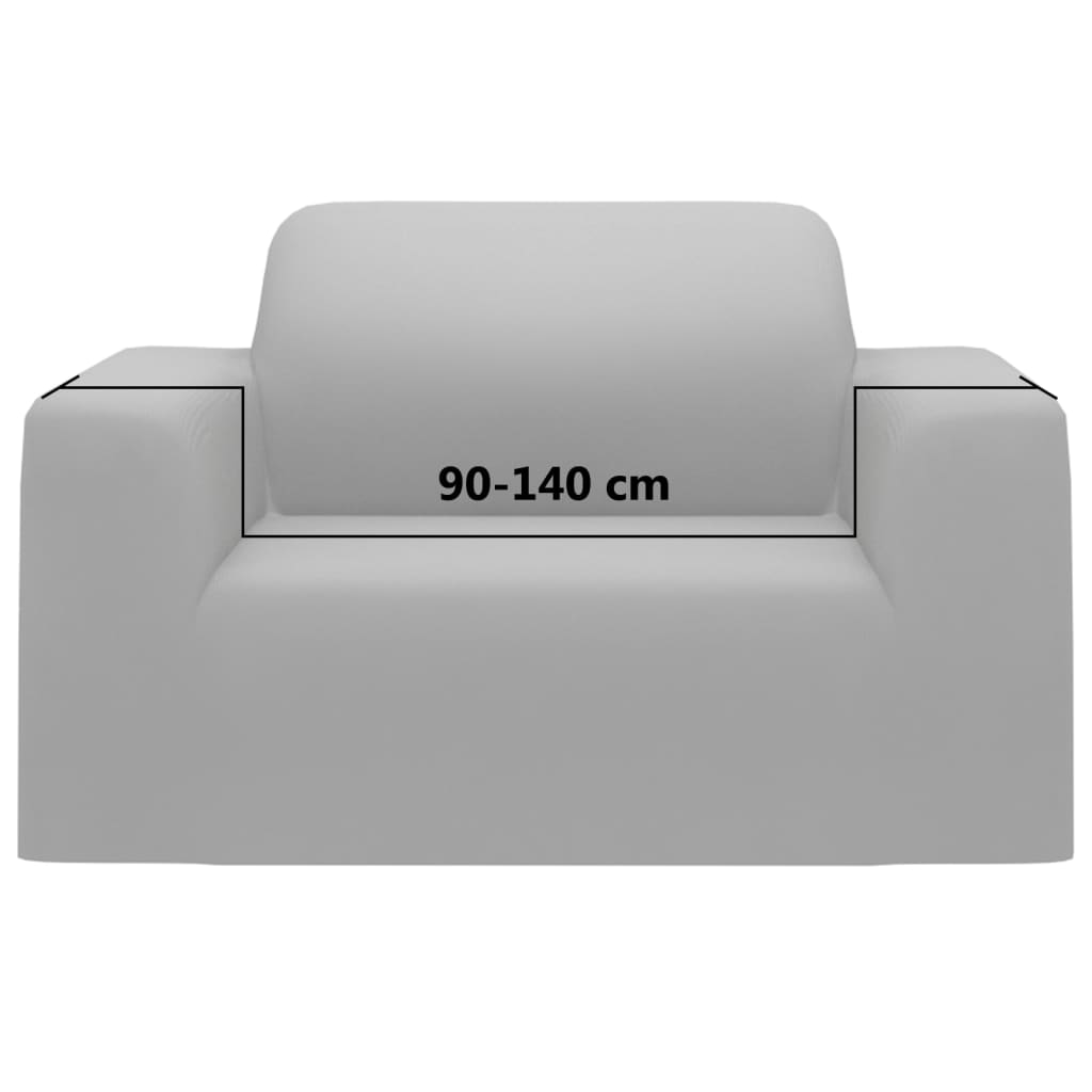 Housse de canapé extensible gris en jersey de polyester
