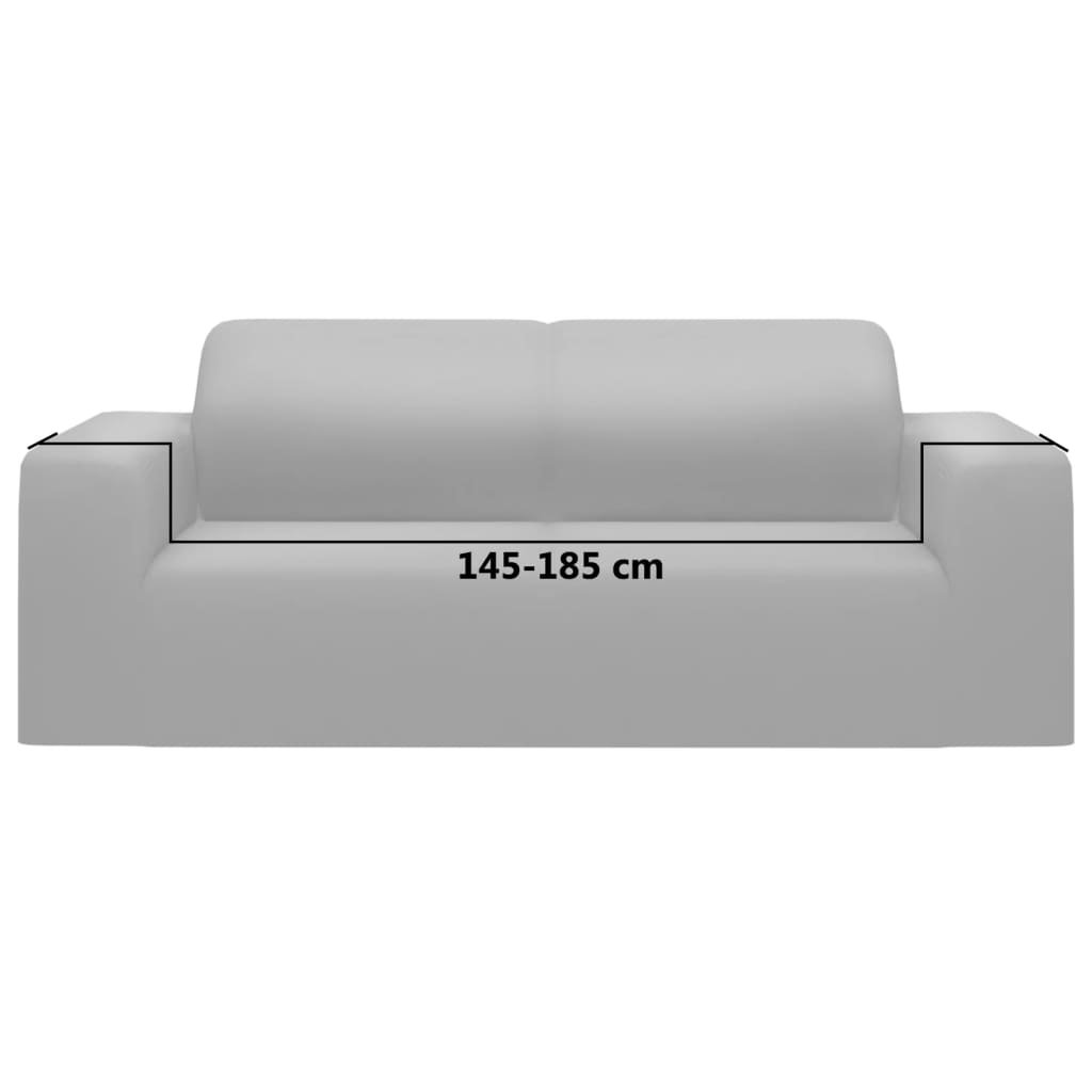 Stretch Sofa Cover 2-Seater Grey Polyester Jersey