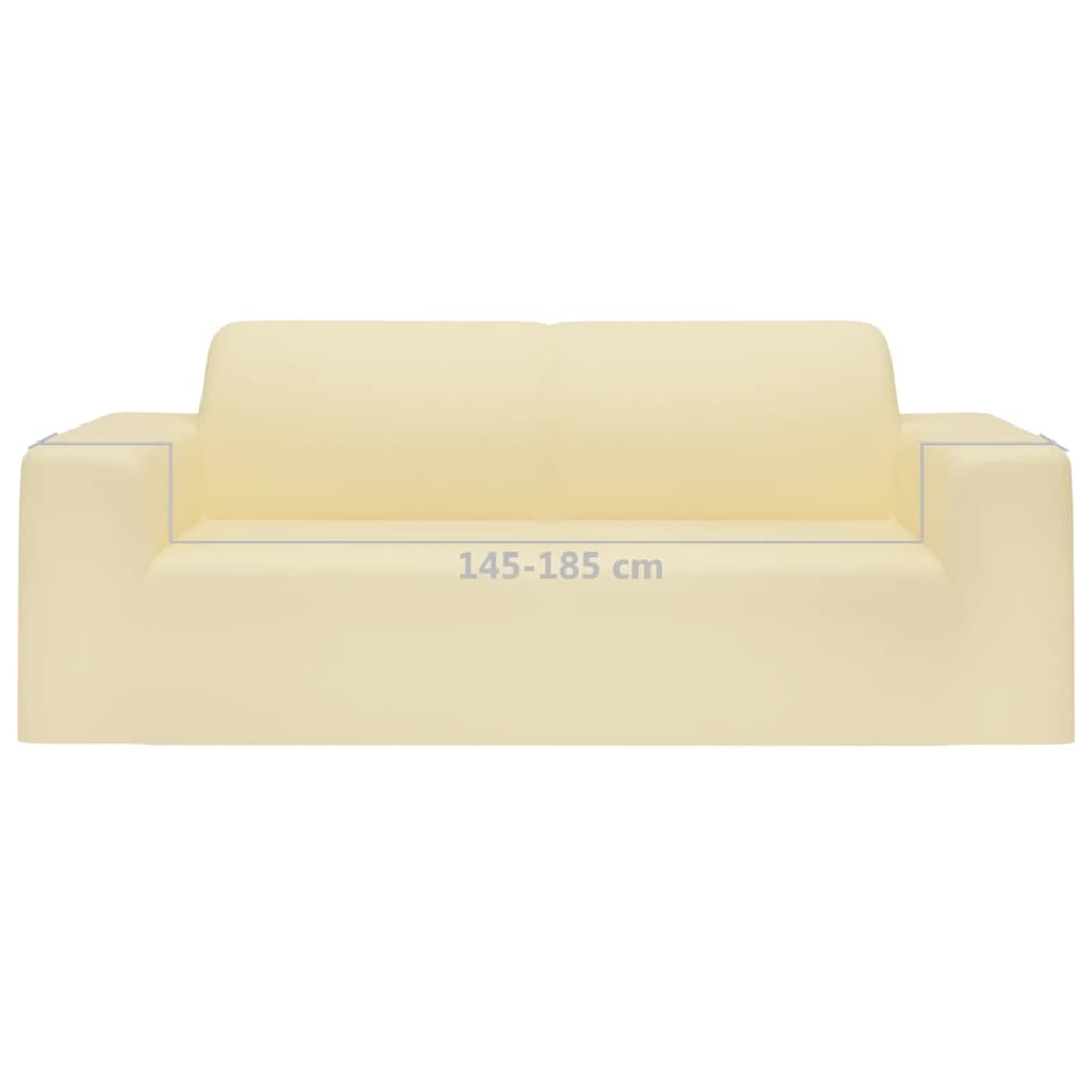 Stretch Sofa Cover 2-Seater Cream Polyester-Jersey