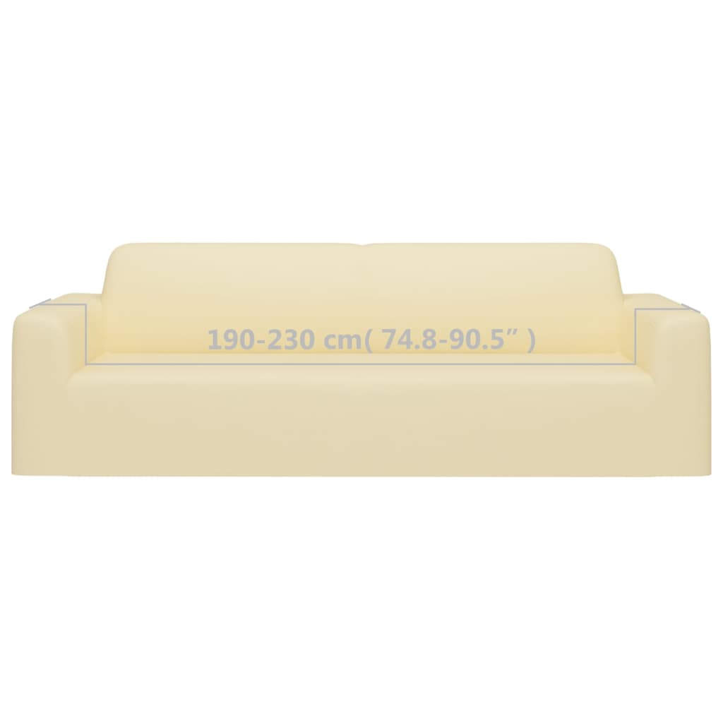 Housse de canapé extensible 3 places Crème Polyester-Jersey