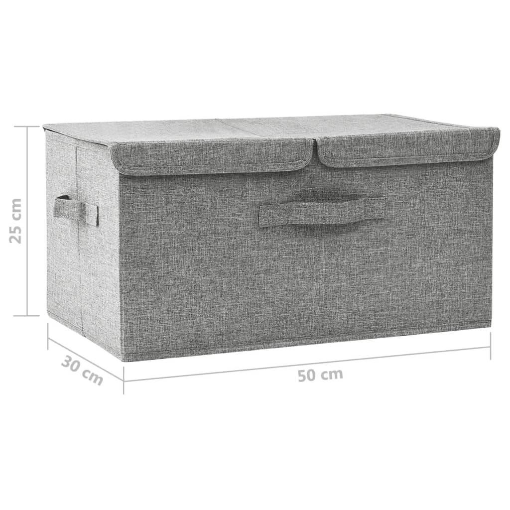 Fabric Storage Box 50x30x25 cm Grey