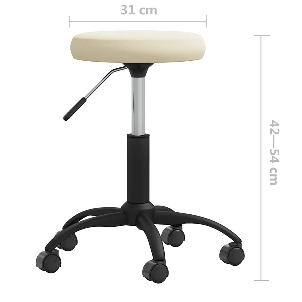 Swivel Office Chair Cream Velvet