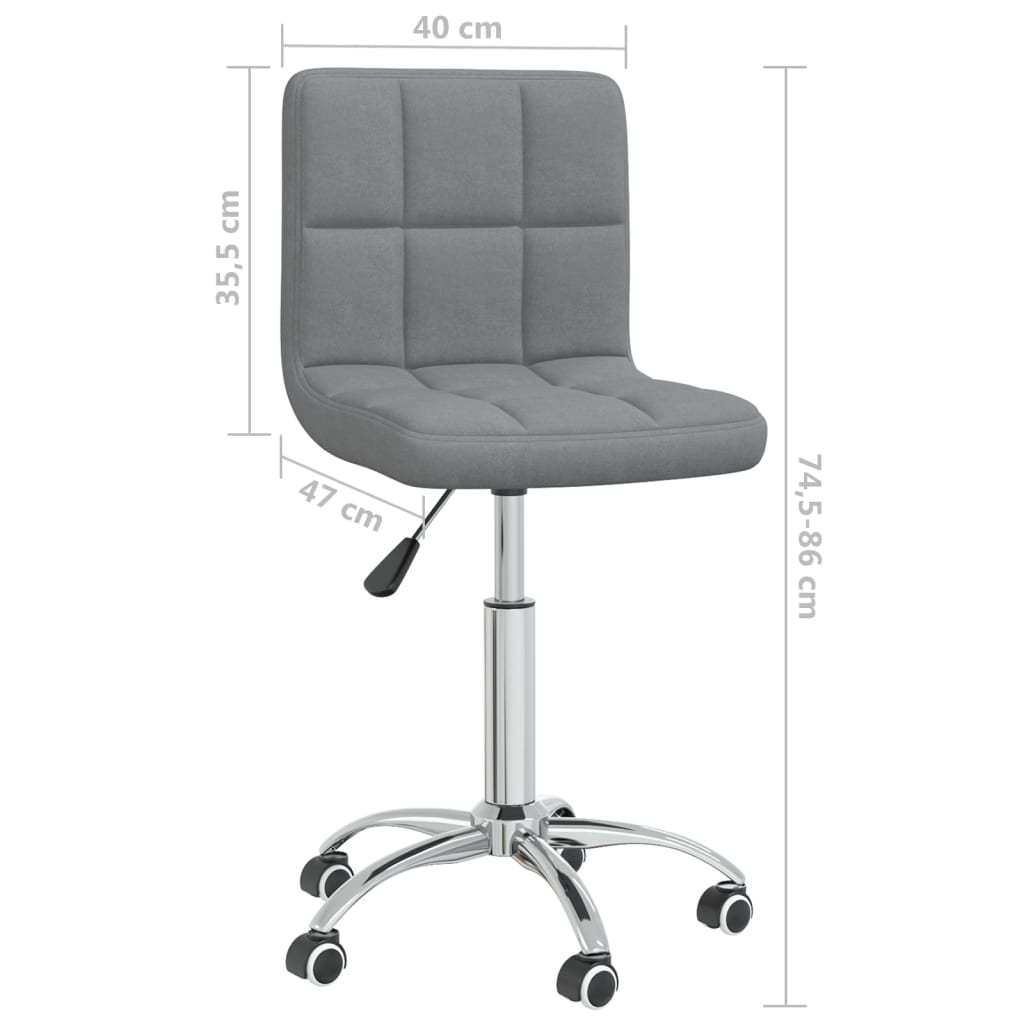 Office Chair Swivel Light Grey Fabric
