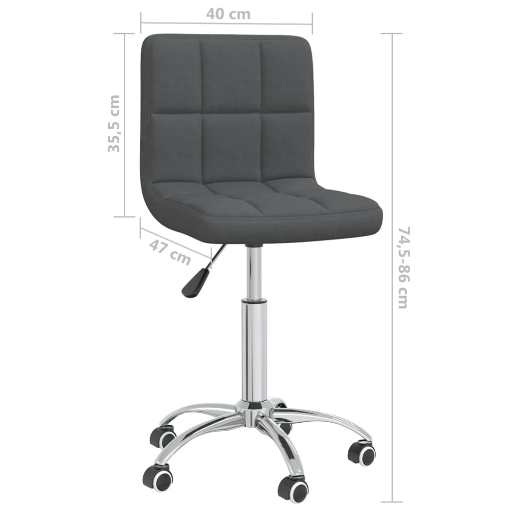 Office Chair Swivel Dark Grey Fabric