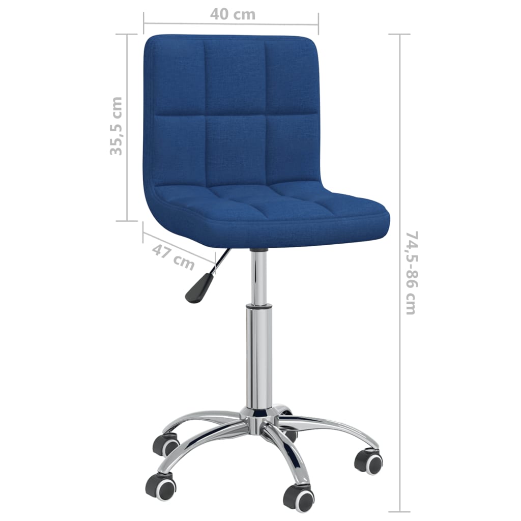 Office Chair Swivel Blue Fabric