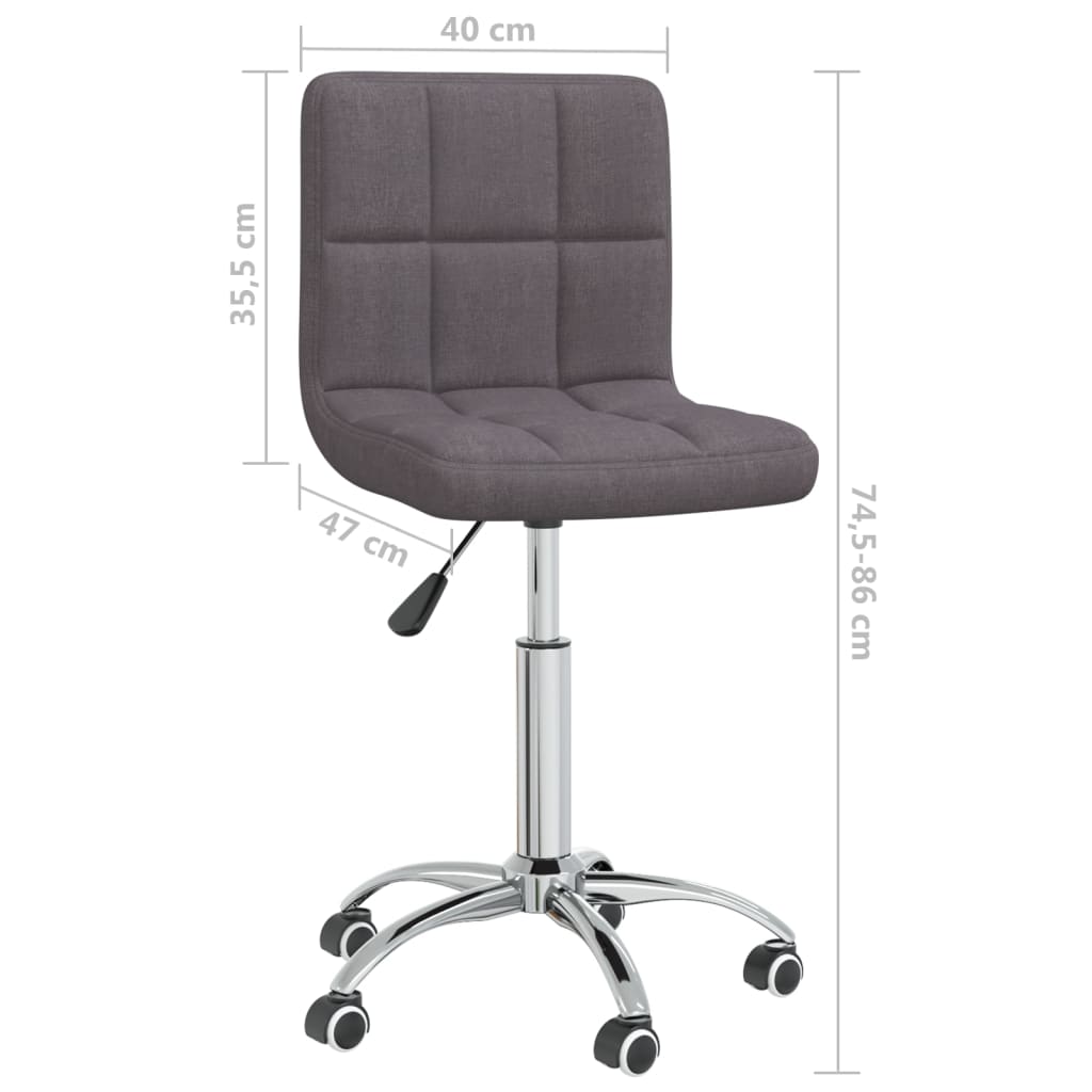 Office Chair Swivel Taupe Fabric