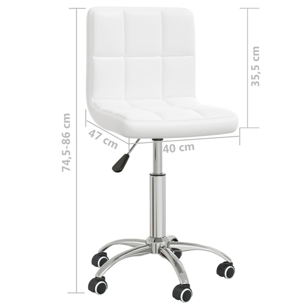 Office Chair Swivel White Faux Leather