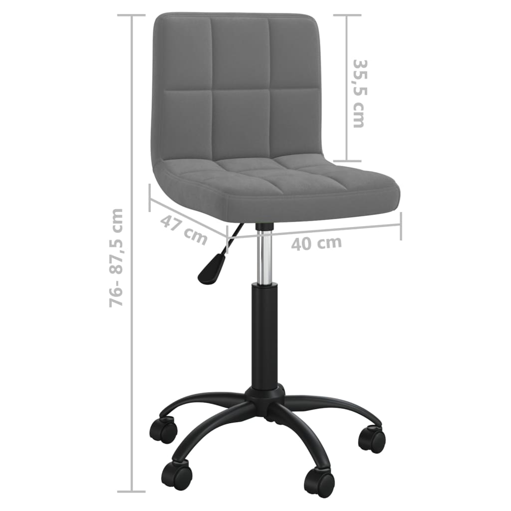 Office Swivel Chair Dark Grey Velvet