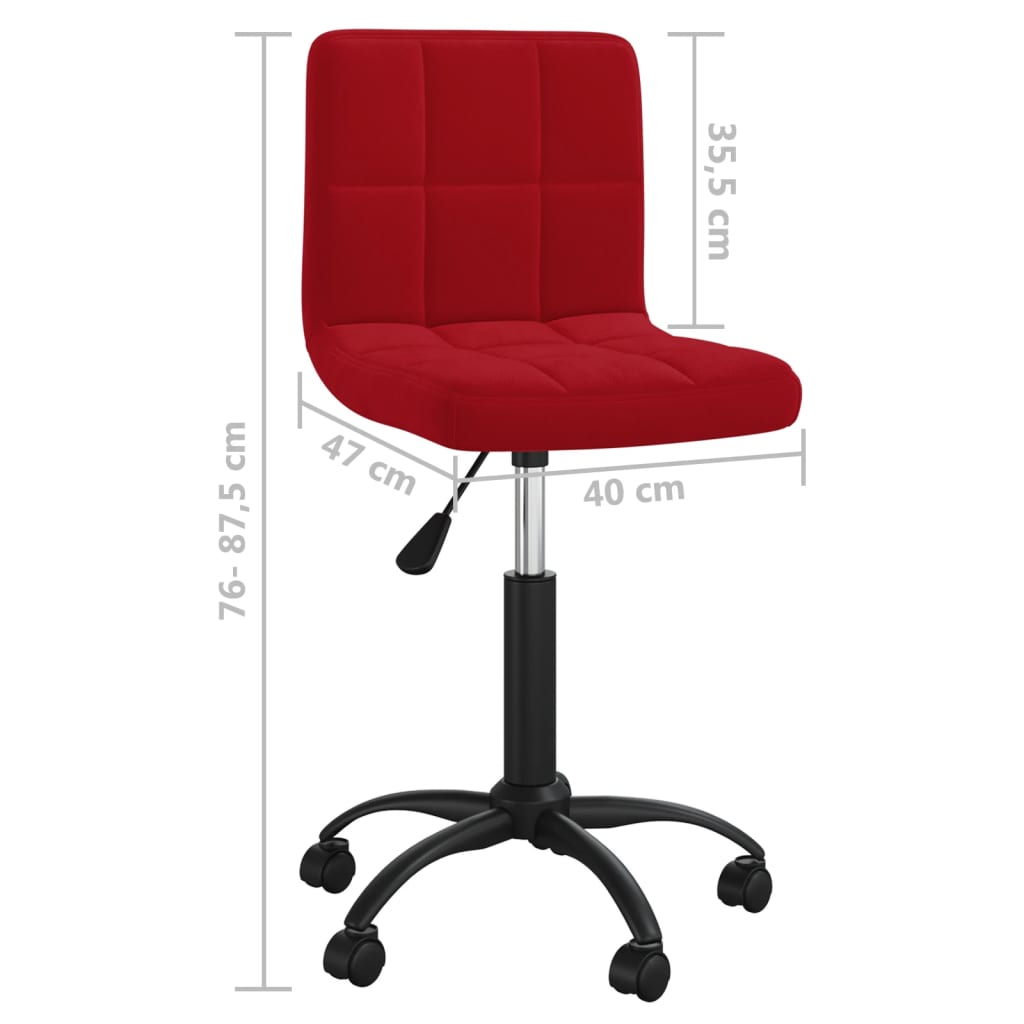 Office Chair Swivel Wine Red Velvet