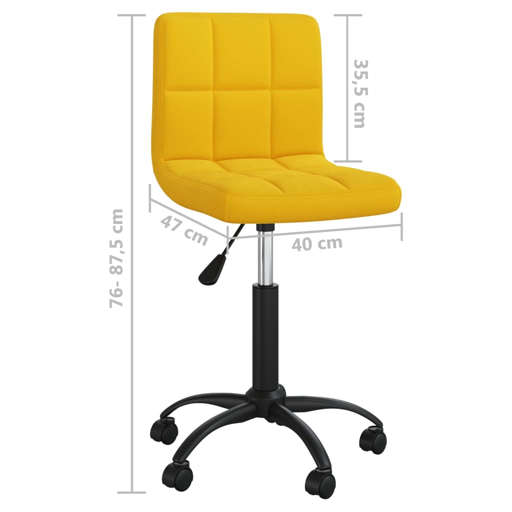 Swivel Office Chair Mustard Yellow Velvet