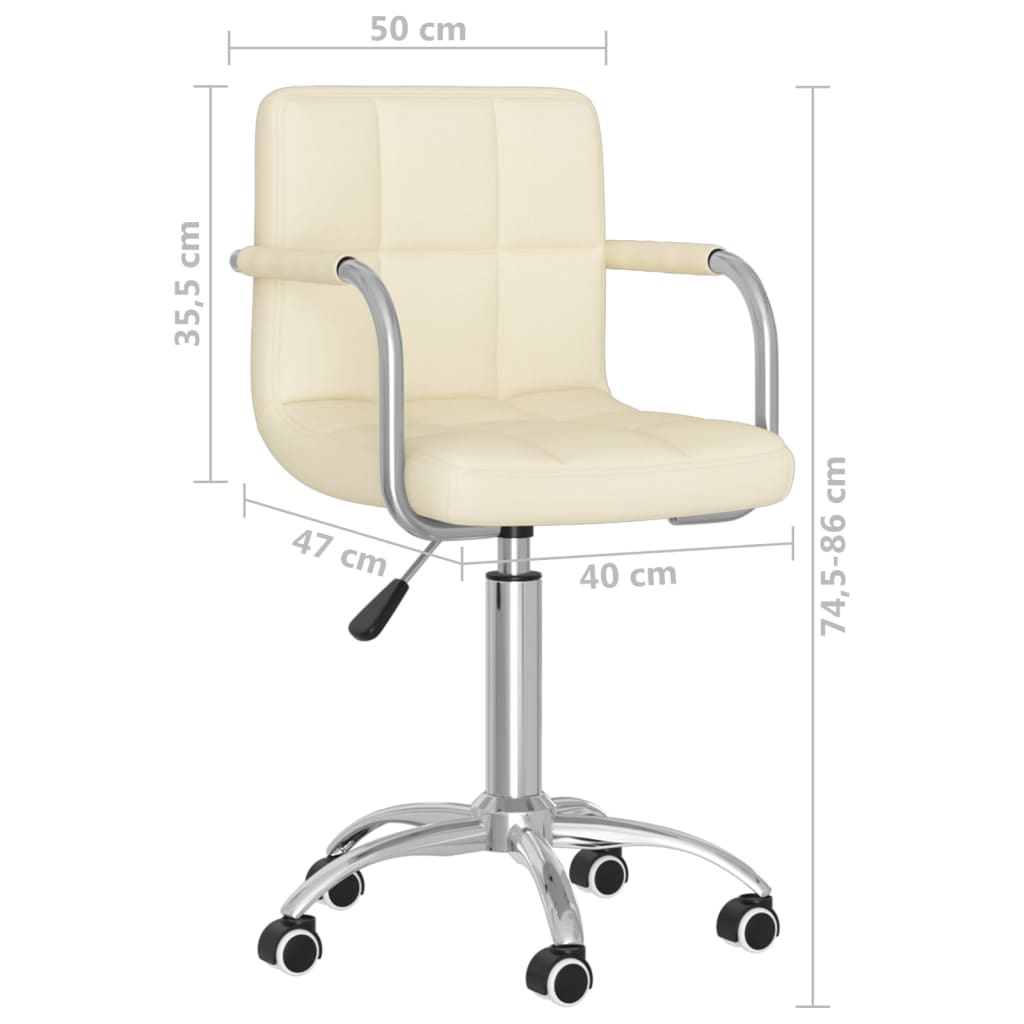 Office Chair Swivel Cream Fabric