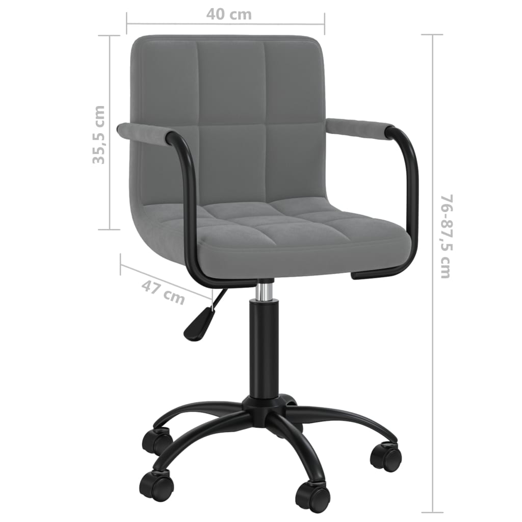 Office Swivel Chair Dark Grey Velvet