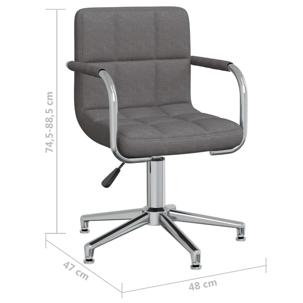 Office Chair Swivel Dark Grey Fabric