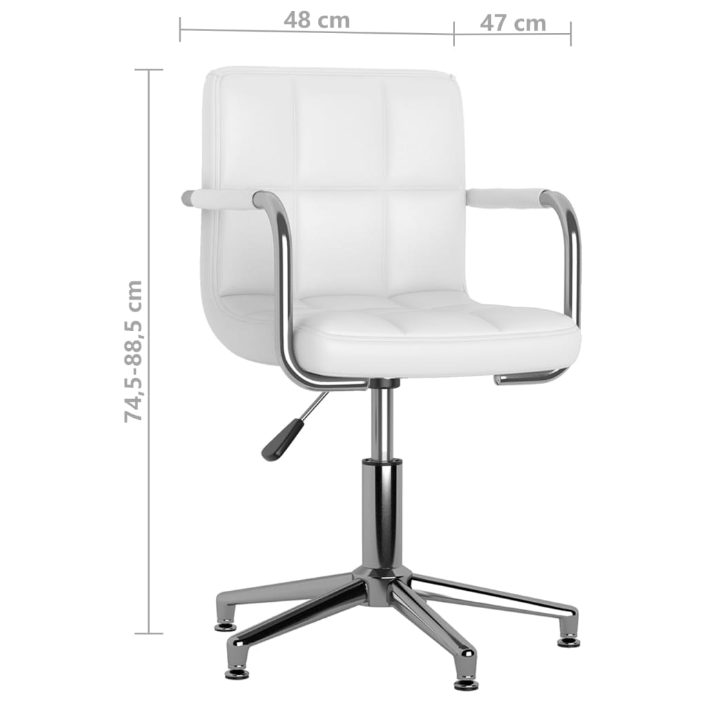 Swivel Office Chair White Faux Leather