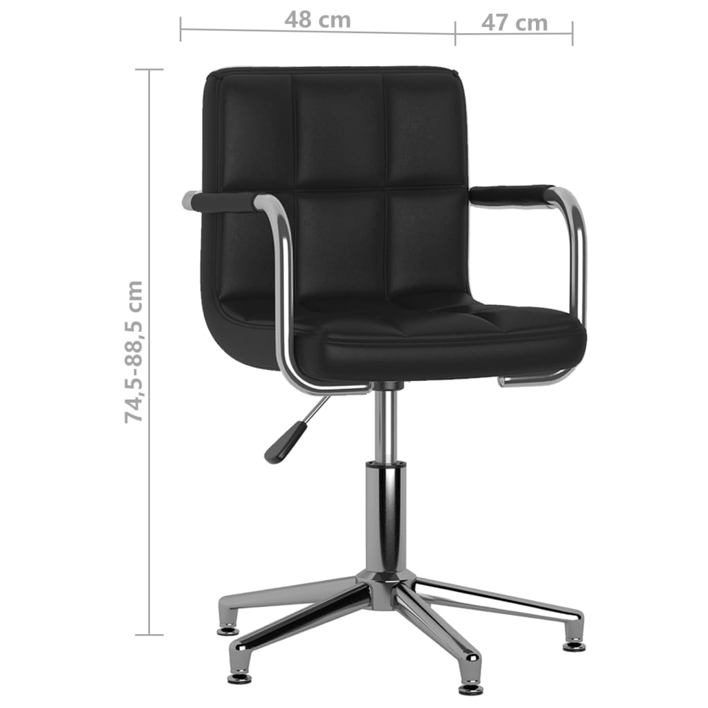 Office Chair Swivel Black Faux Leather