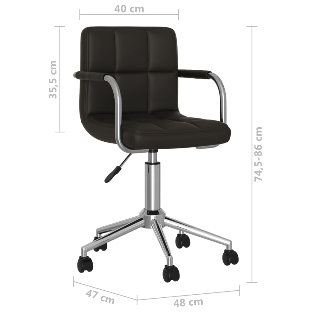 Office Chair Swivel Black Faux Leather