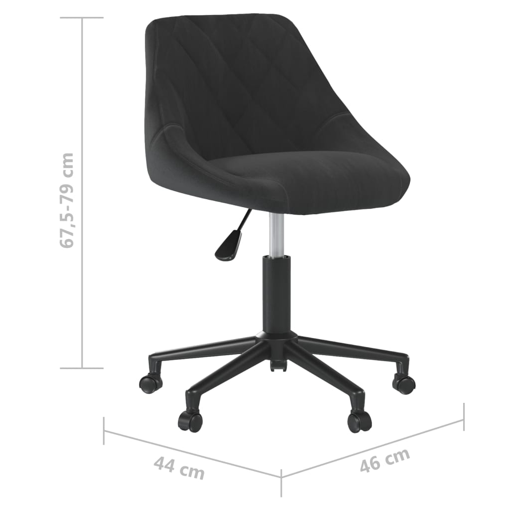 Office Chair Swivel Black Velvet