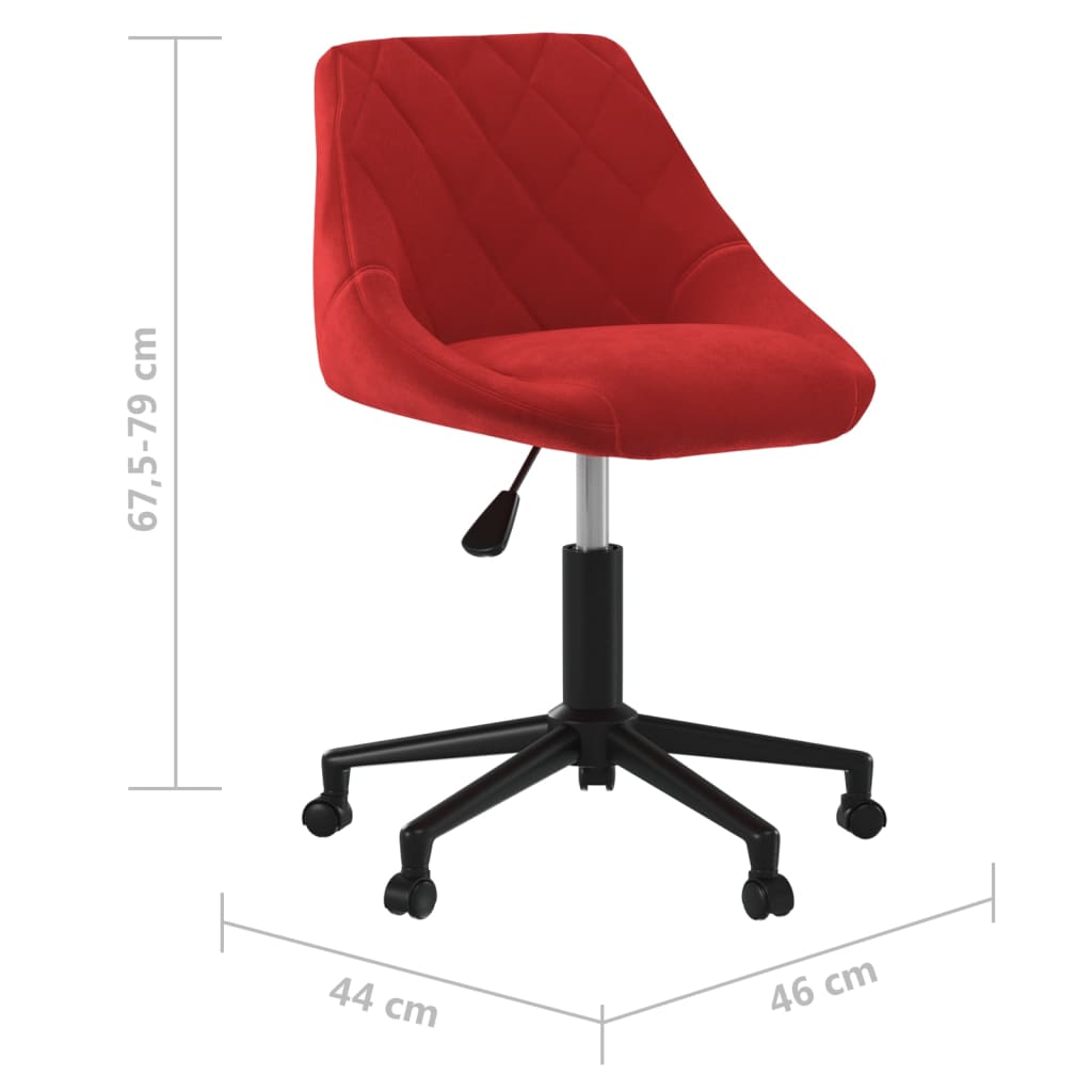 Office Chair Swivel Wine Red Velvet