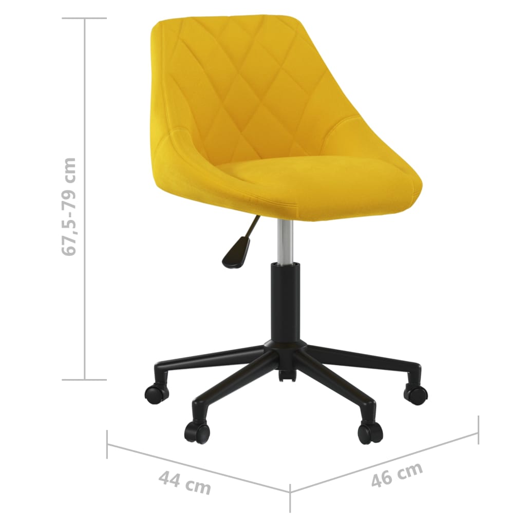 Swivel Office Chair Mustard Yellow Velvet