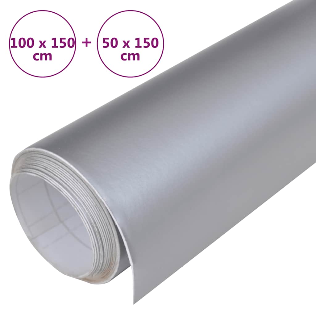 Car Wrapping Film 2 pcs. Matte Silver 100x150 cm + 50x150 cm