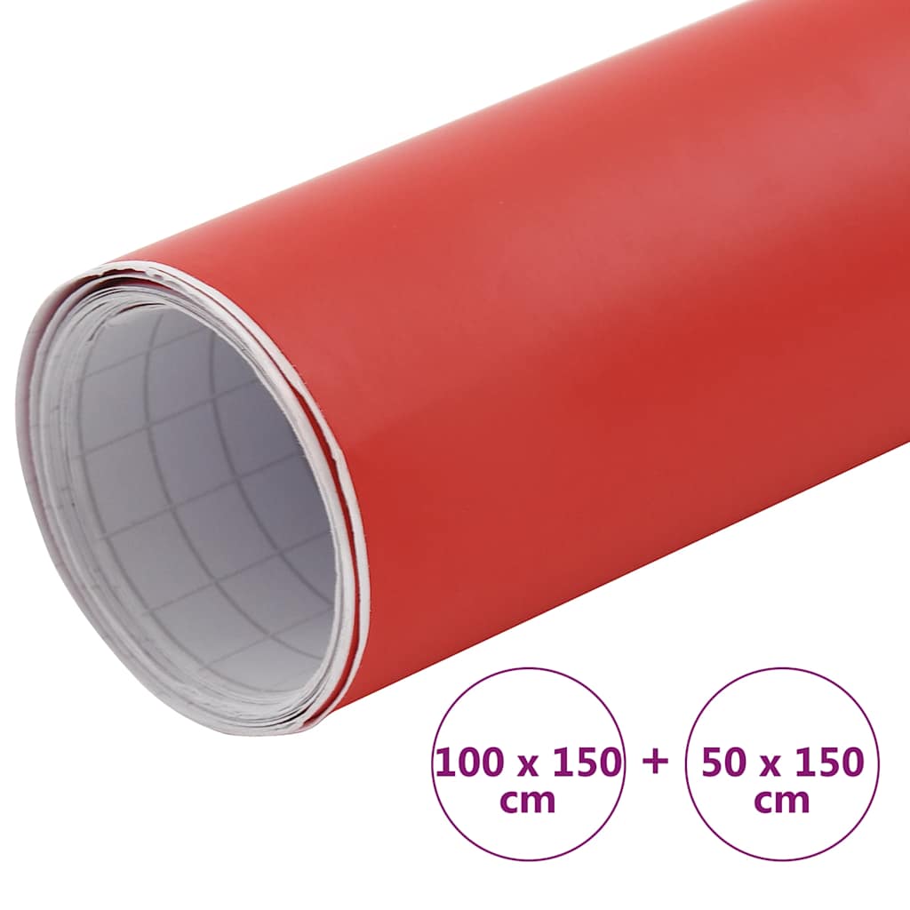 Films adhésifs pour voiture 2 pcs Rouge mat 100x150 cm + 50x150 cm