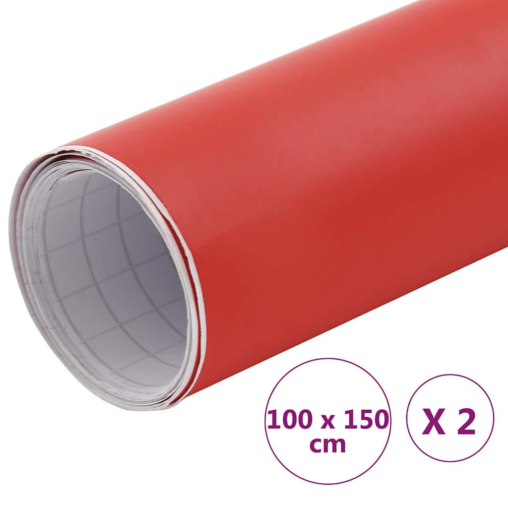 Films pour voiture 2 pcs. Rouge mat 100x150 cm