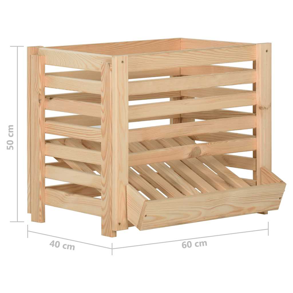 Potato crate 60x40x50 cm solid pine