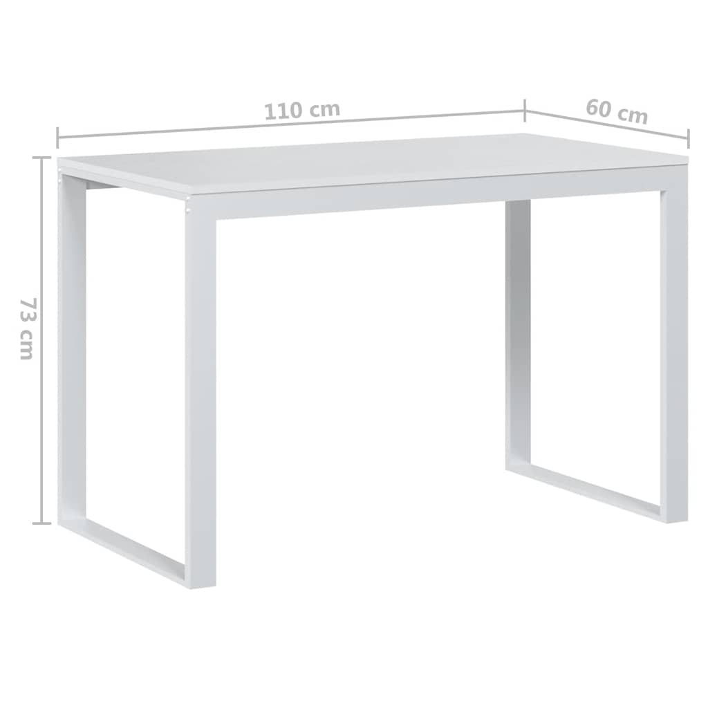 Bureau informatique blanc 110x60x73 cm Bois d'ingénierie