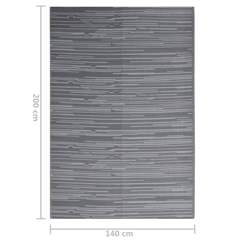 Outdoor-Teppich ARAKIL Anthrazit 140x200 cm PP