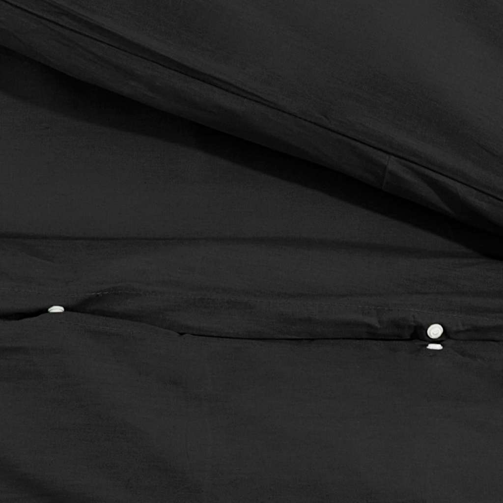 Duvet Cover Set Black 135x200 cm Lightweight Microfiber