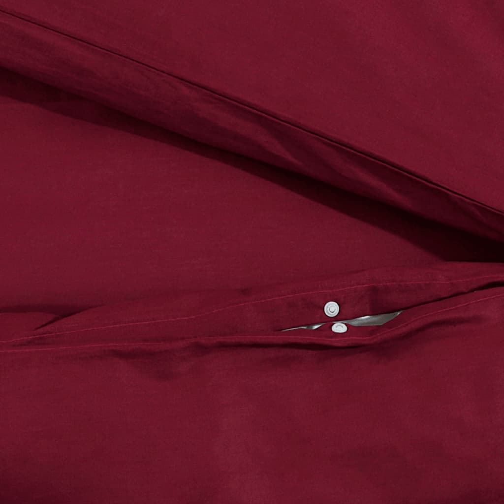 Duvet Cover Set Bordeaux Red 140x200 cm Lightweight Microfiber
