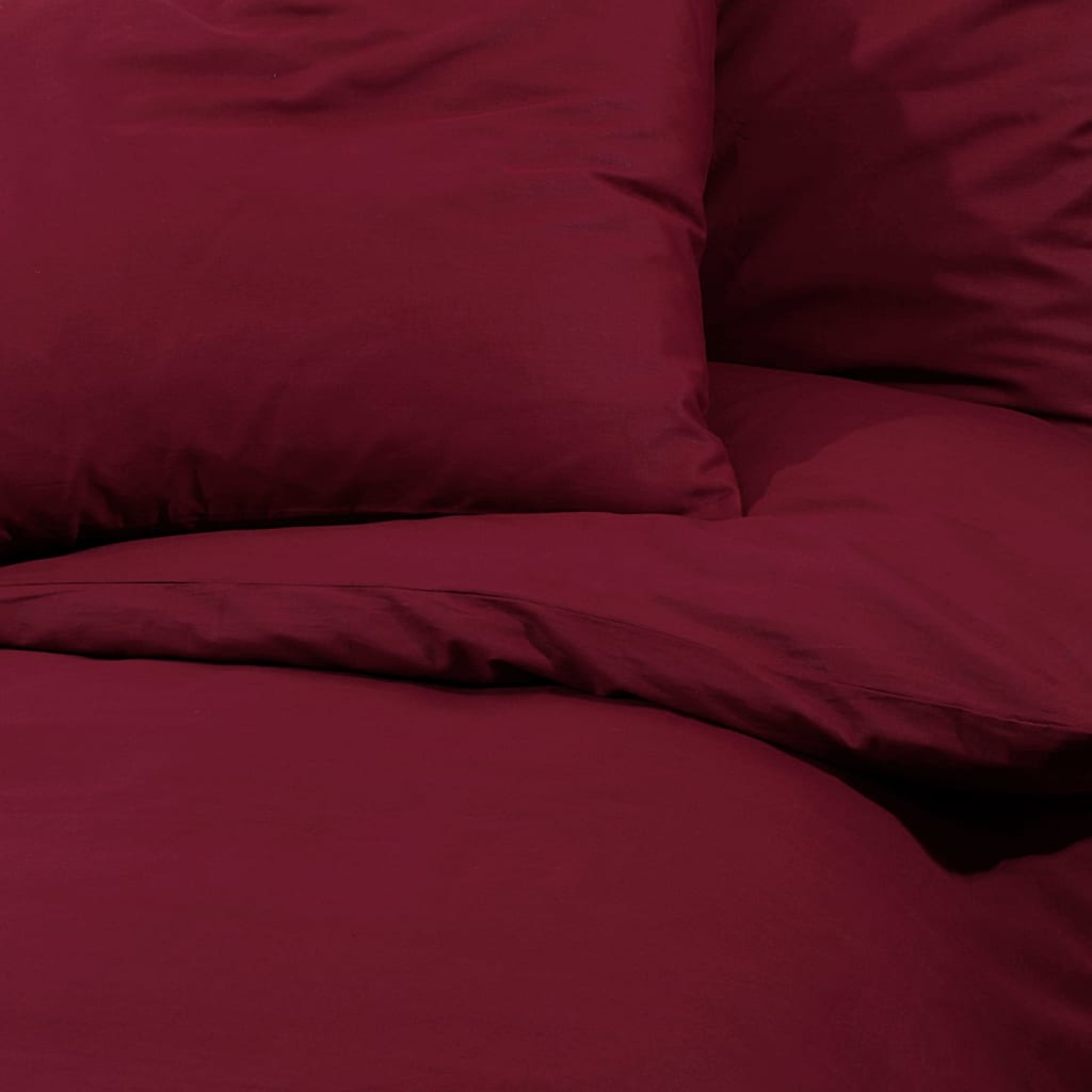 Duvet Cover Set Bordeaux Red 220x240 cm Lightweight Microfiber