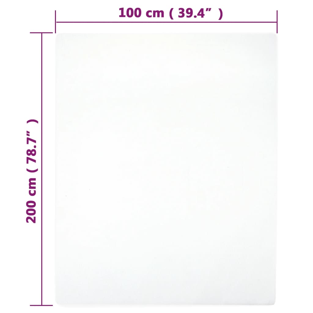 Drap-housse jersey blanc 100x200 cm coton