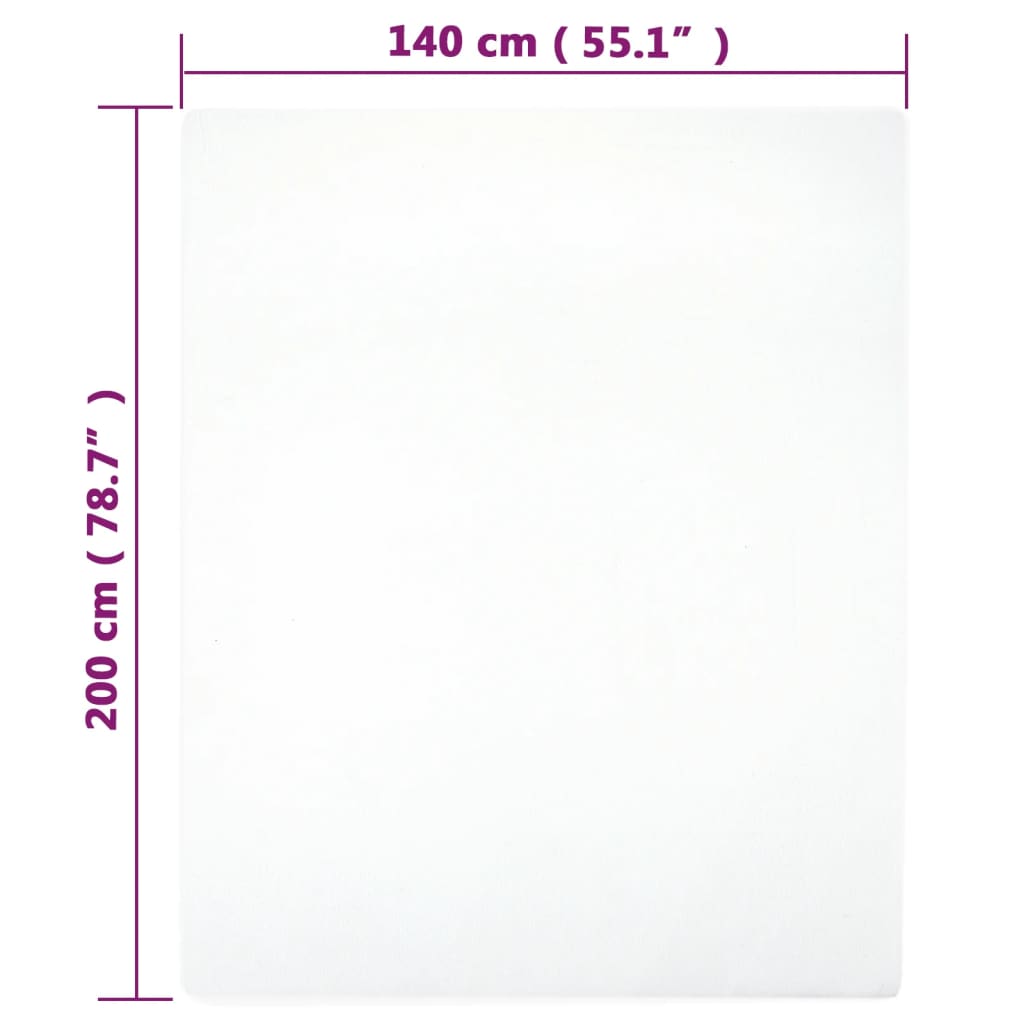 Fitted Sheet Jersey White 140x200 cm Cotton