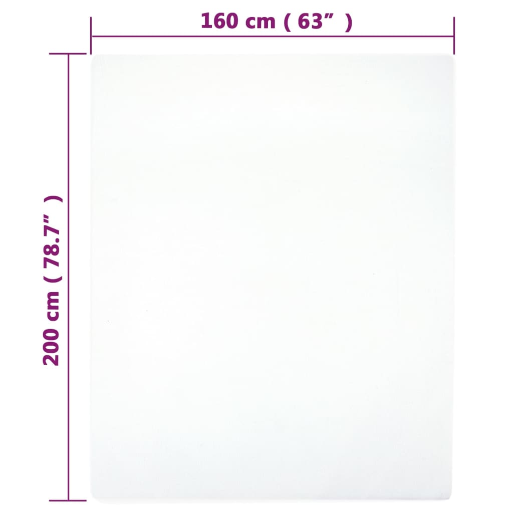 Drap-housse Jersey blanc 160x200 cm coton