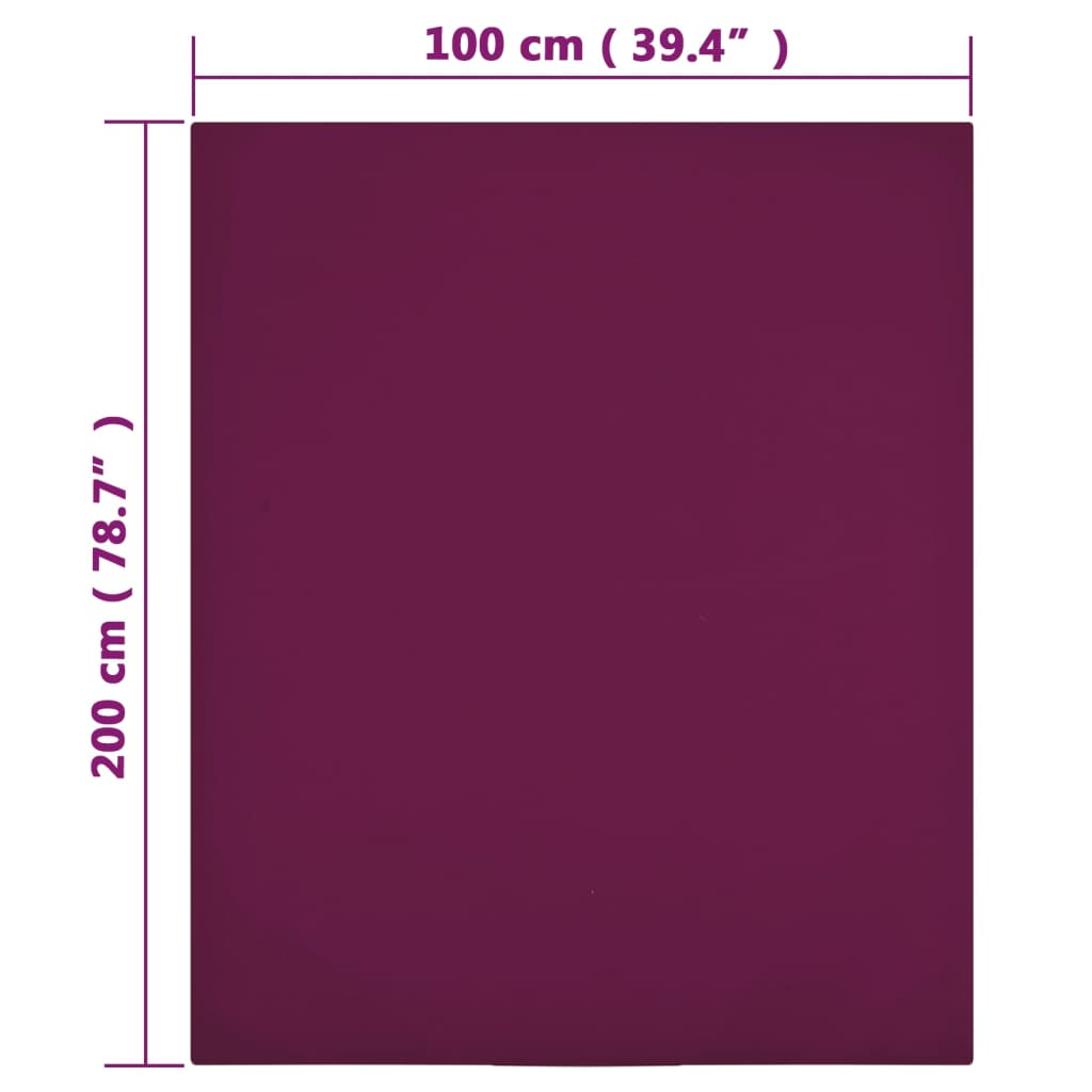 Fitted Sheets 2 pcs. Jersey Burgundy 100x200 cm Cotton